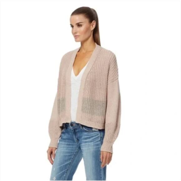 NWT 360 Sweater Italian Yarn Linen-Blend Open Knit Cardigan Size Medium - Picture 13 of 13